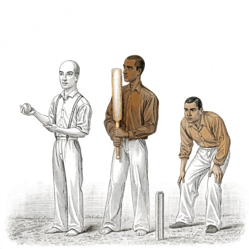 Three cricket players Square